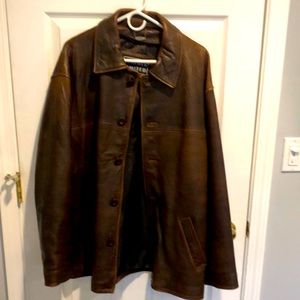 Leather limited leather brown jacket. Good condition size L
